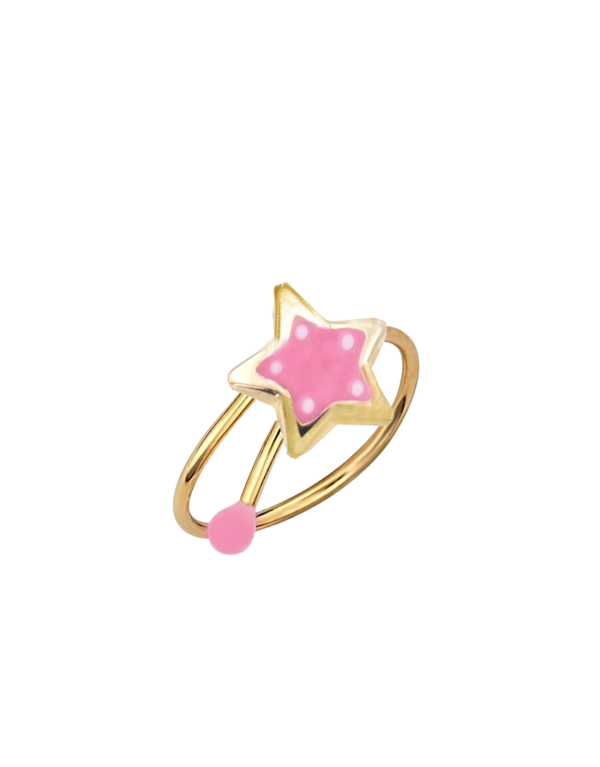 Χρυσό Παιδικό Δαχτυλίδι Ροζ...